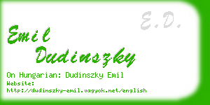 emil dudinszky business card